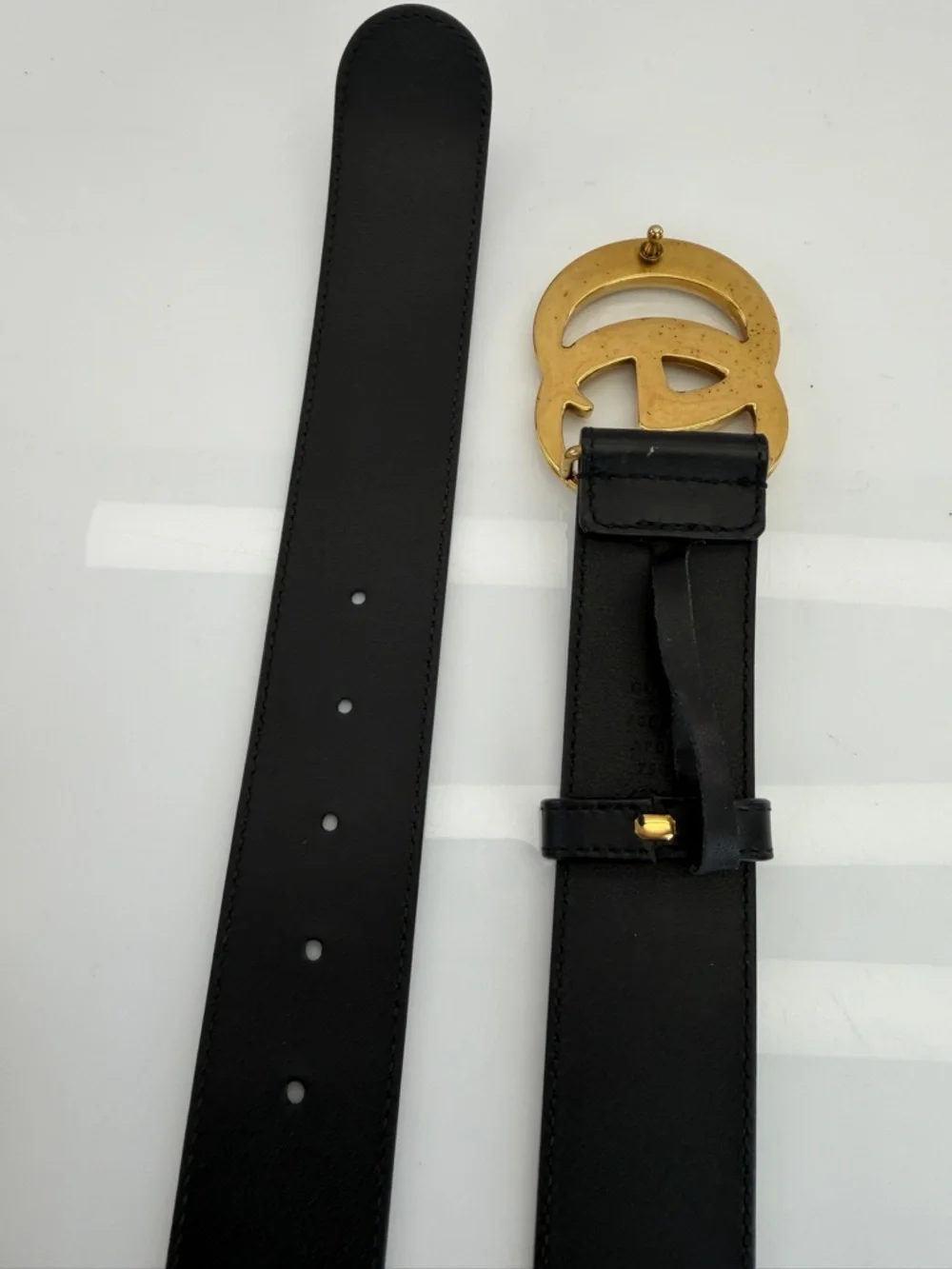 Gucci 2015 Re Edition Wide Leather Belt Gg Double Marmont Black 400593 75/30